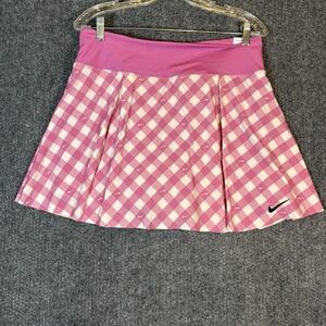 Nike Pink and White Checkered Skort